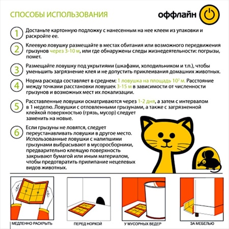 Клеевая ловушка "Грызунофф оффлайн" от грызунов